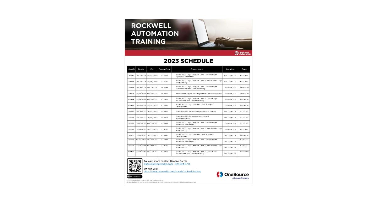 Rockwell Automation Training Schedule